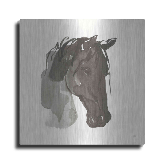 Luxe Metal Art 'Horse Portrait I' by Chris Paschke, Metal Wall Art