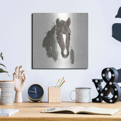 Luxe Metal Art 'Horse Portrait III' by Chris Paschke, Metal Wall Art,12x12