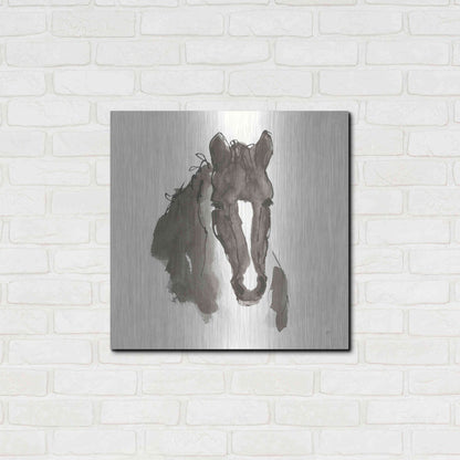 Luxe Metal Art 'Horse Portrait III' by Chris Paschke, Metal Wall Art,24x24