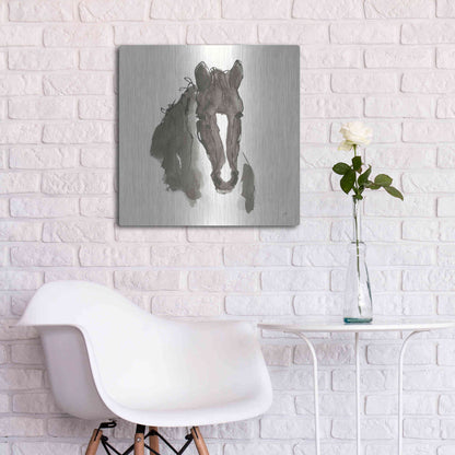 Luxe Metal Art 'Horse Portrait III' by Chris Paschke, Metal Wall Art,24x24