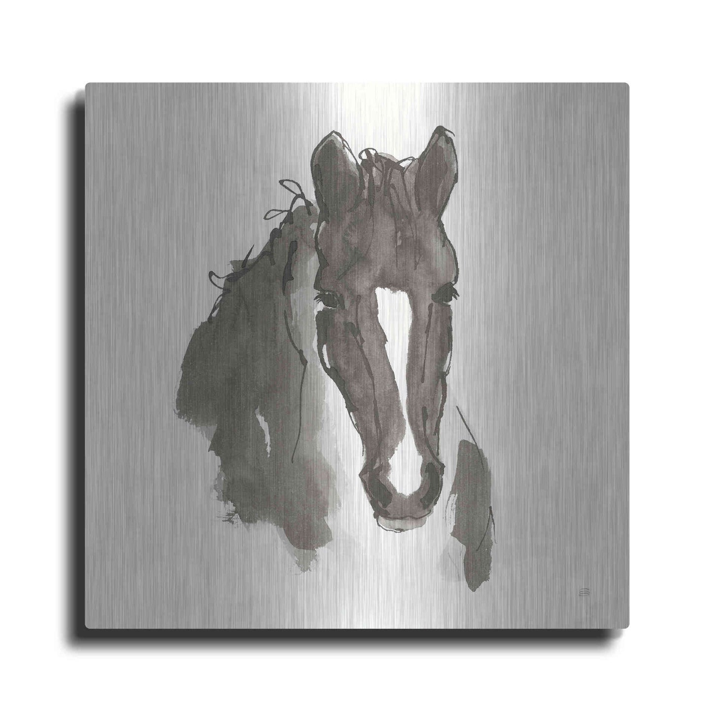 Luxe Metal Art 'Horse Portrait III' by Chris Paschke, Metal Wall Art