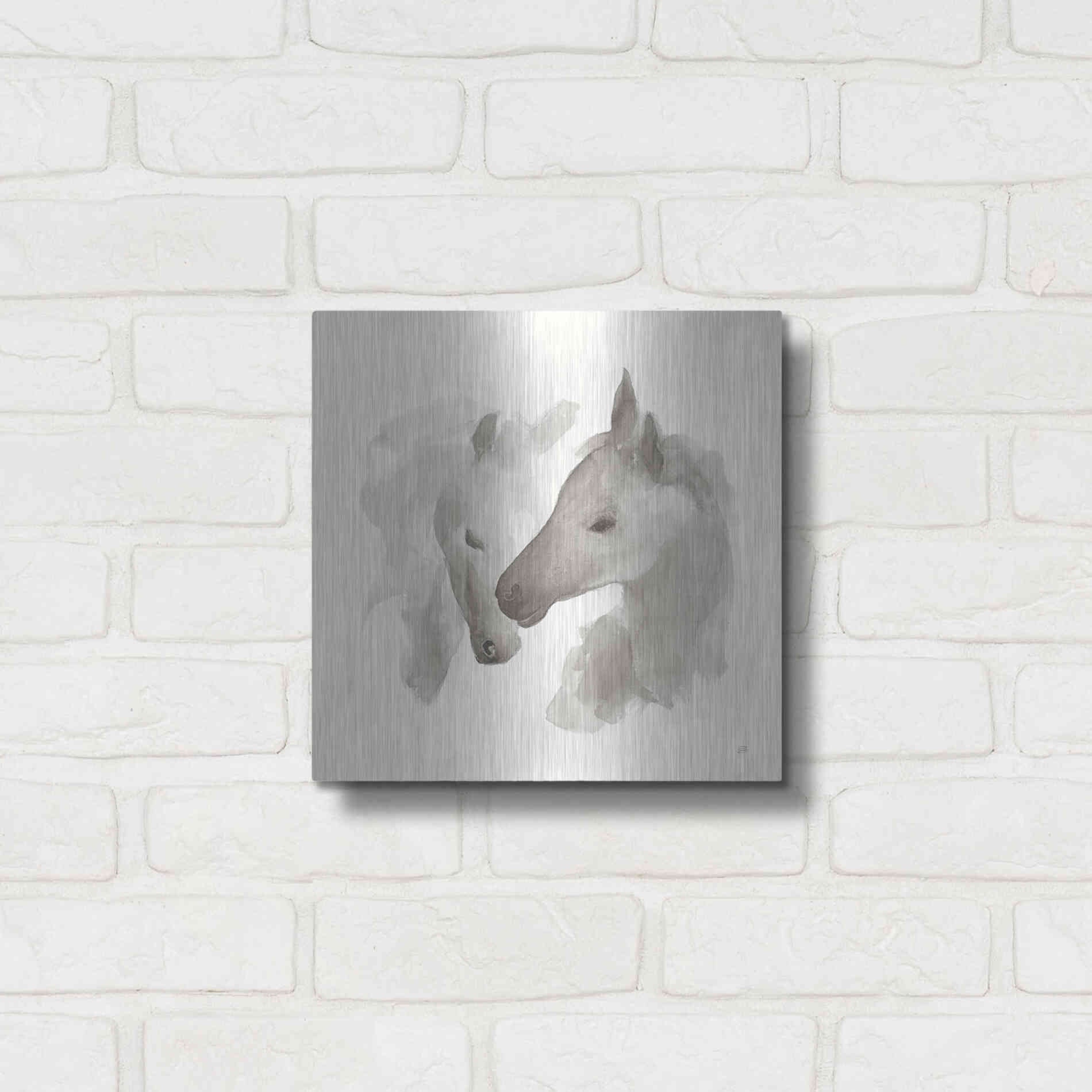 Luxe Metal Art 'Nuzzling I' by Chris Paschke, Metal Wall Art,12x12