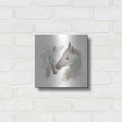Luxe Metal Art 'Nuzzling I' by Chris Paschke, Metal Wall Art,12x12
