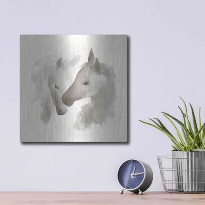 Luxe Metal Art 'Nuzzling I' by Chris Paschke, Metal Wall Art,12x12