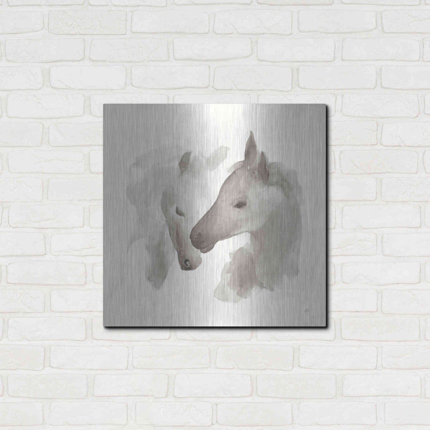 Luxe Metal Art 'Nuzzling I' by Chris Paschke, Metal Wall Art,24x24