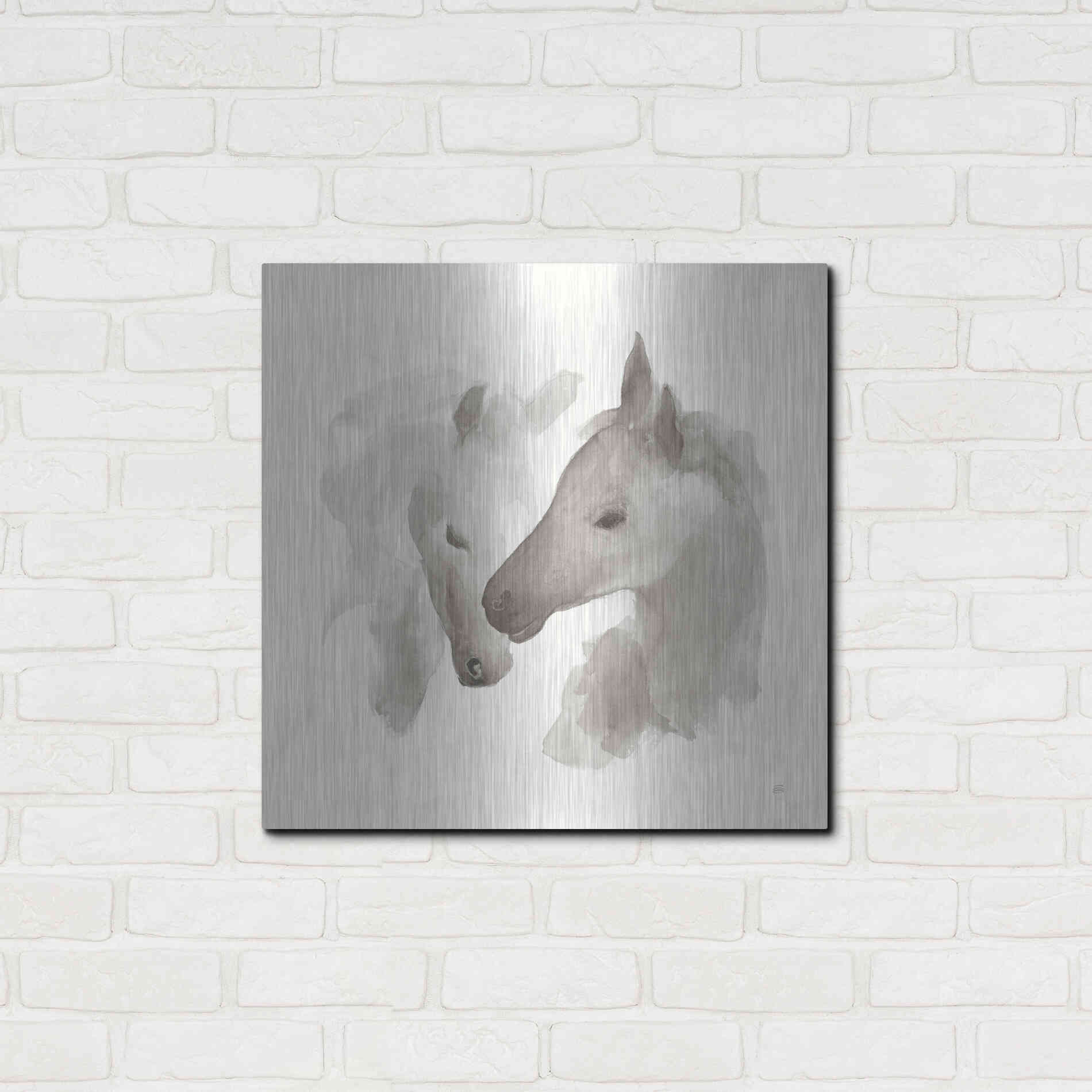 Luxe Metal Art 'Nuzzling I' by Chris Paschke, Metal Wall Art,24x24