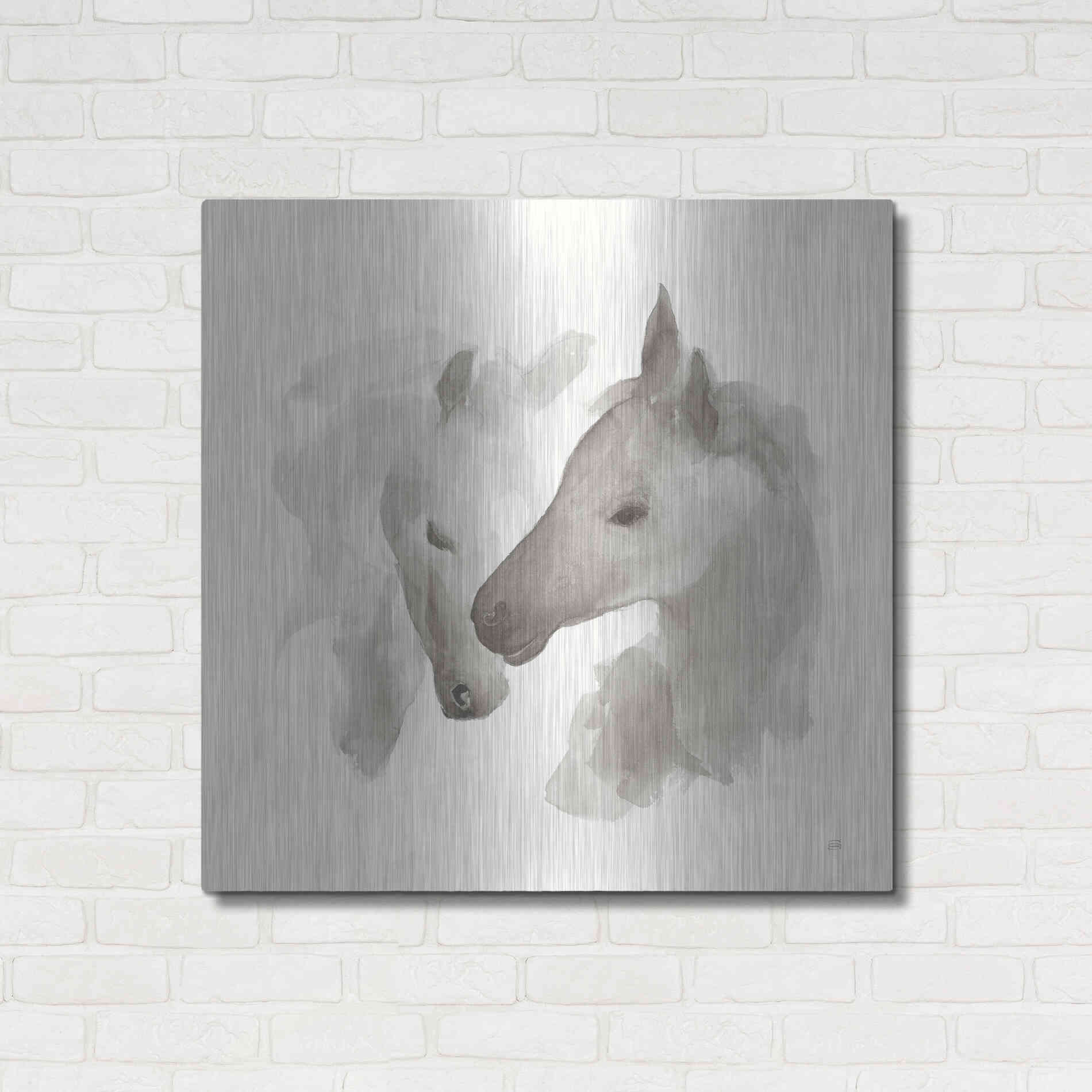 Luxe Metal Art 'Nuzzling I' by Chris Paschke, Metal Wall Art,36x36