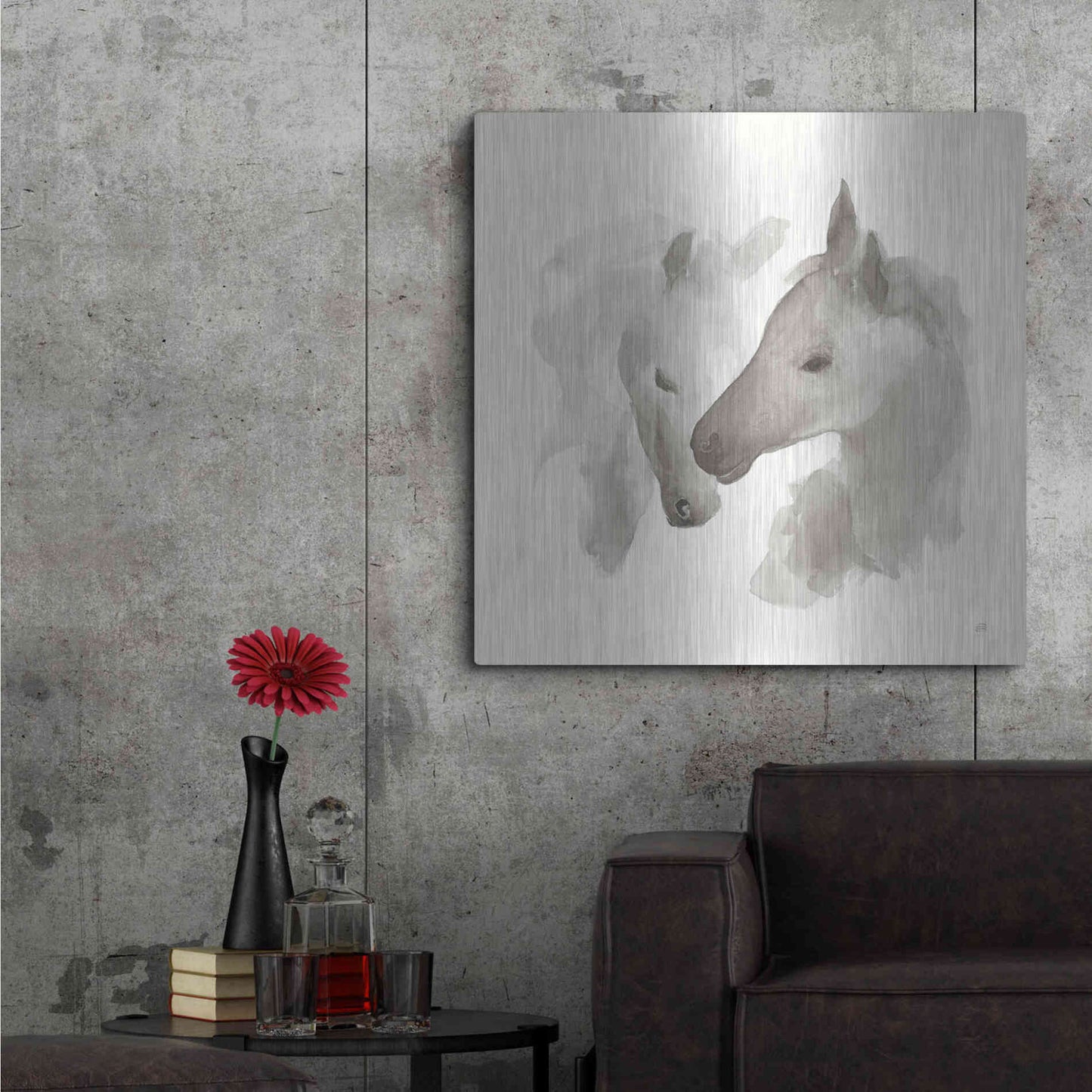 Luxe Metal Art 'Nuzzling I' by Chris Paschke, Metal Wall Art,36x36