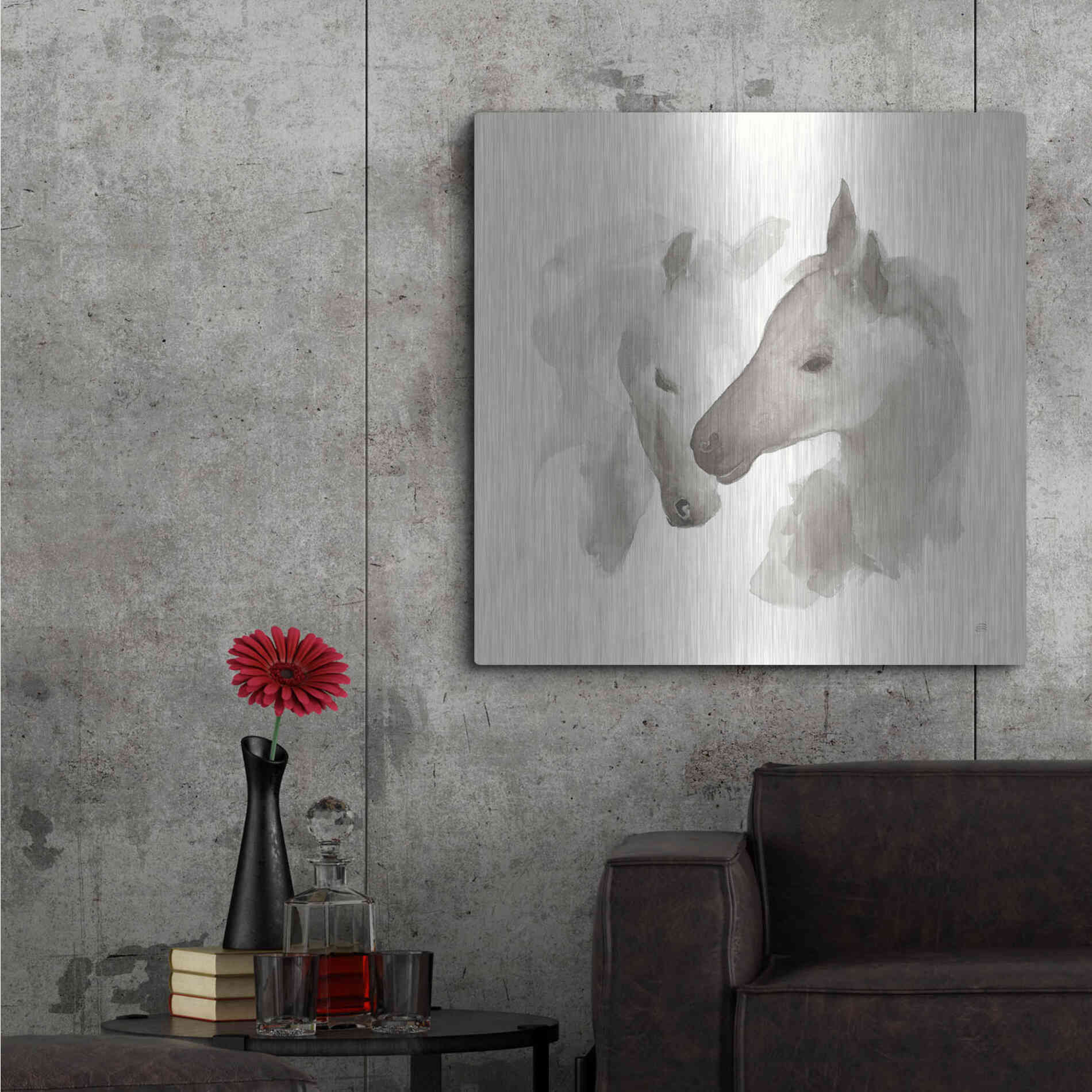 Luxe Metal Art 'Nuzzling I' by Chris Paschke, Metal Wall Art,36x36