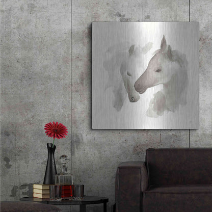 Luxe Metal Art 'Nuzzling I' by Chris Paschke, Metal Wall Art,36x36