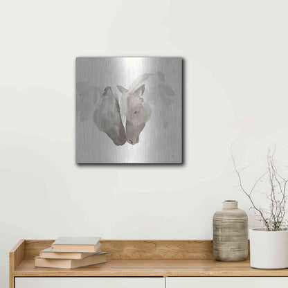 Luxe Metal Art 'Nuzzling III' by Chris Paschke, Metal Wall Art,12x12