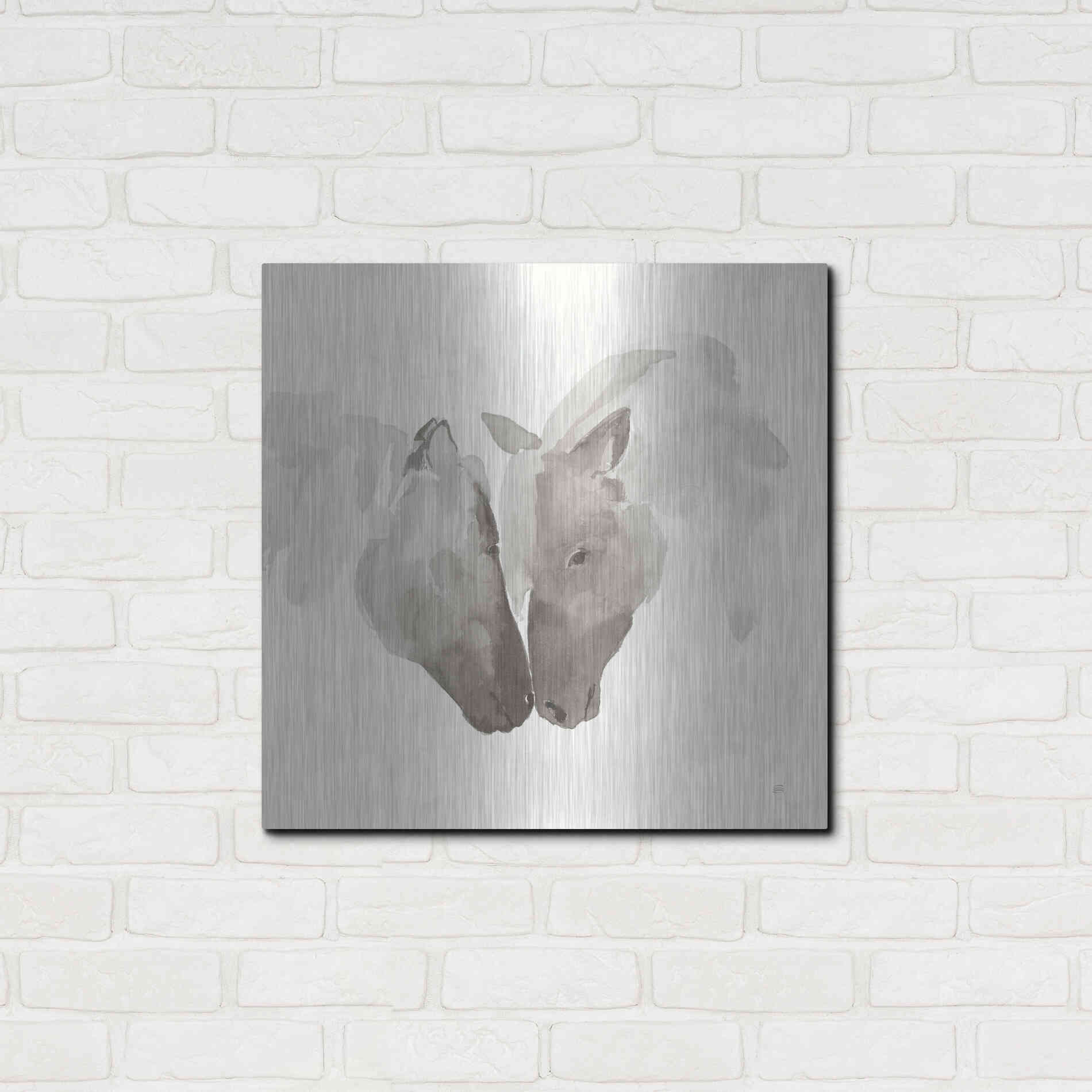 Luxe Metal Art 'Nuzzling III' by Chris Paschke, Metal Wall Art,24x24