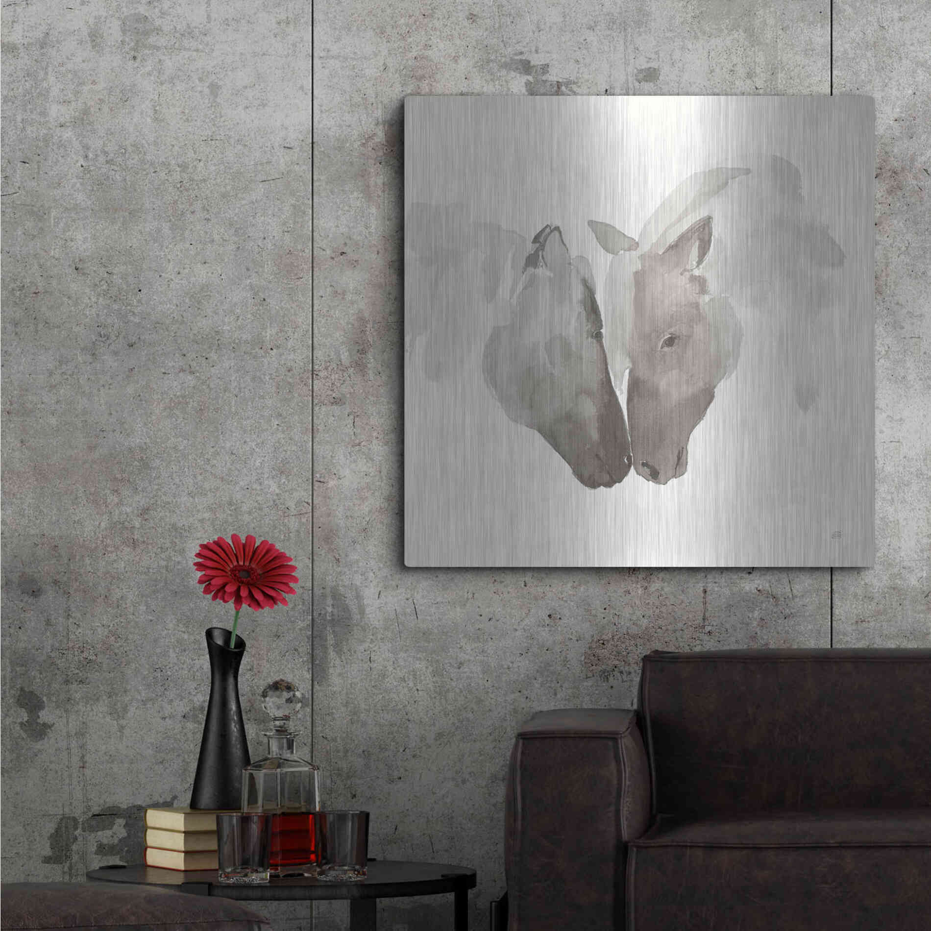 Luxe Metal Art 'Nuzzling III' by Chris Paschke, Metal Wall Art,36x36