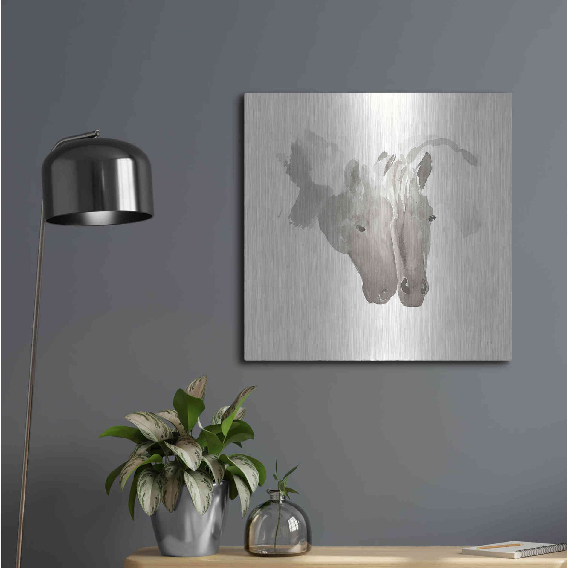 Luxe Metal Art 'Nuzzling IV' by Chris Paschke, Metal Wall Art,24x24