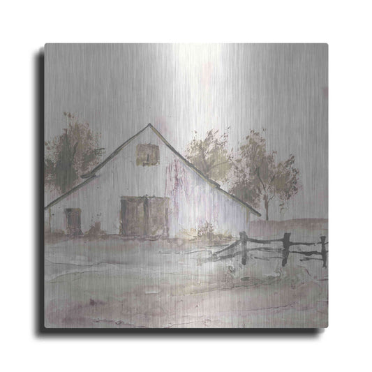 Luxe Metal Art 'White Barn II' by Chris Paschke, Metal Wall Art