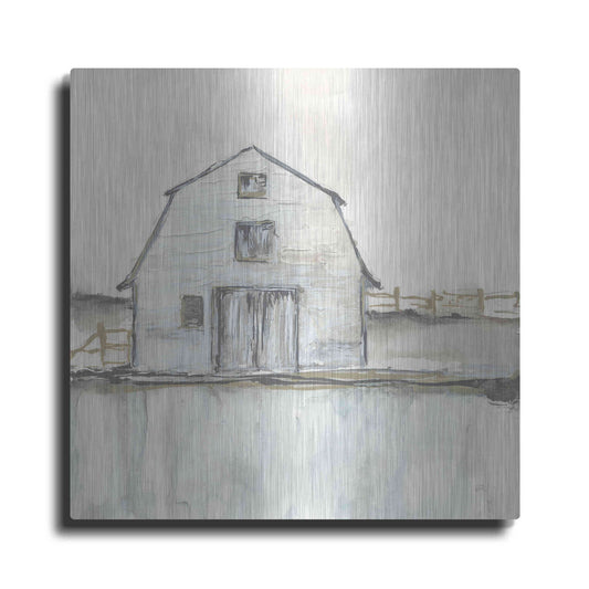 Luxe Metal Art 'White Barn III' by Chris Paschke, Metal Wall Art