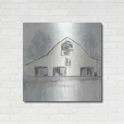 Luxe Metal Art 'White Barn V' by Chris Paschke, Metal Wall Art,36x36