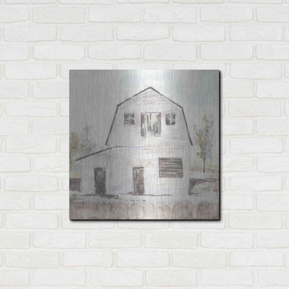 Luxe Metal Art 'White Barn VI' by Chris Paschke, Metal Wall Art,24x24