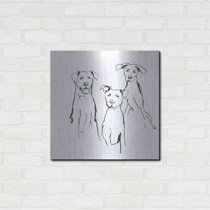 Luxe Metal Art 'Lovable Mutts I' by Chris Paschke, Metal Wall Art,24x24