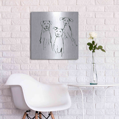 Luxe Metal Art 'Lovable Mutts I' by Chris Paschke, Metal Wall Art,24x24