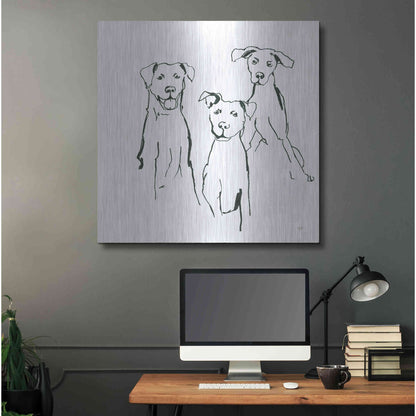 Luxe Metal Art 'Lovable Mutts I' by Chris Paschke, Metal Wall Art,36x36