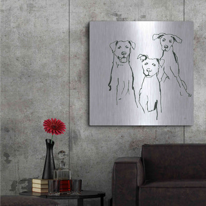 Luxe Metal Art 'Lovable Mutts I' by Chris Paschke, Metal Wall Art,36x36