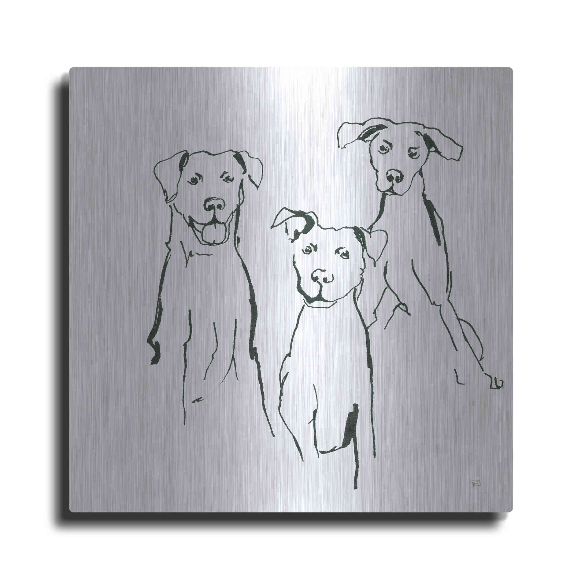 Luxe Metal Art 'Lovable Mutts I' by Chris Paschke, Metal Wall Art