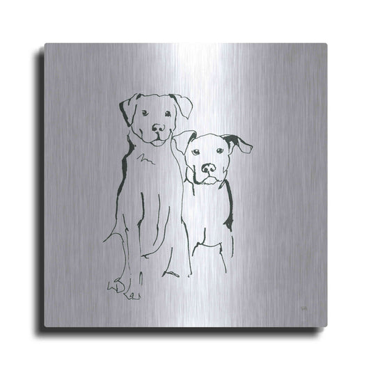 Luxe Metal Art 'Lovable Mutts IV' by Chris Paschke, Metal Wall Art
