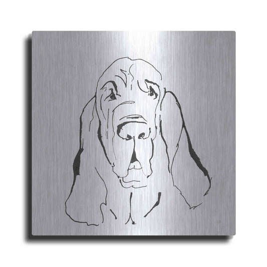 Luxe Metal Art 'Line Dog Bloodhound I' by Chris Paschke, Metal Wall Art