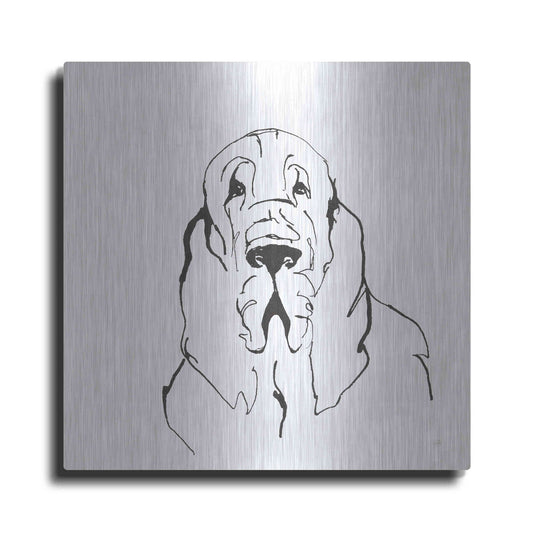 Luxe Metal Art 'Line Dog Bloodhound II' by Chris Paschke, Metal Wall Art