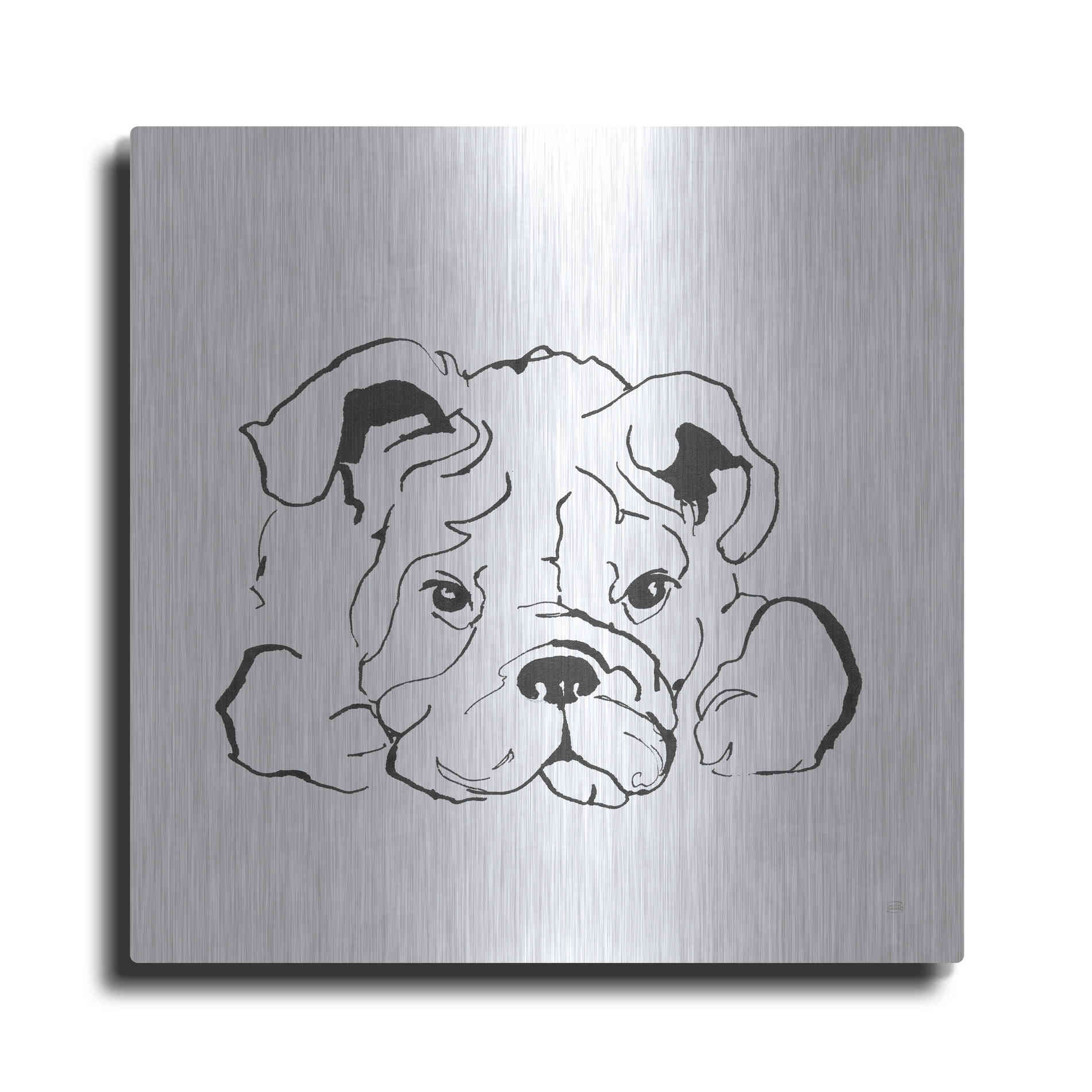 Luxe Metal Art 'Line Dog Bulldog II' by Chris Paschke, Metal Wall Art