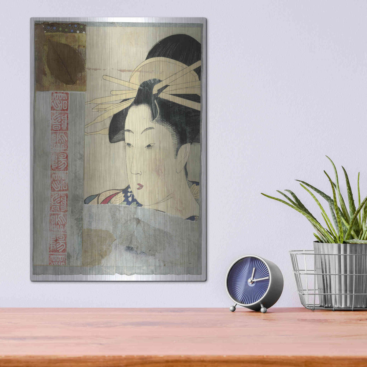 Luxe Metal Art 'Geisha' by Elena Ray, Metal Wall Art,12x16