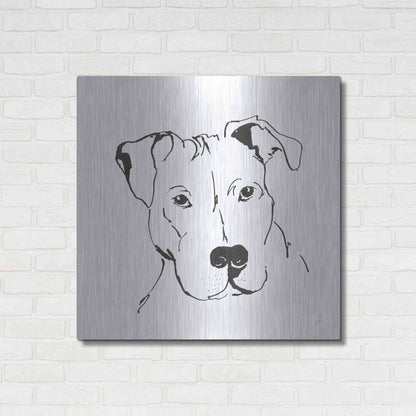 Luxe Metal Art 'Line Dog Pitbull II' by Chris Paschke, Metal Wall Art,36x36