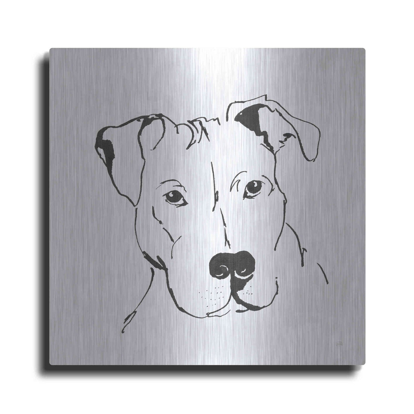 Luxe Metal Art 'Line Dog Pitbull II' by Chris Paschke, Metal Wall Art