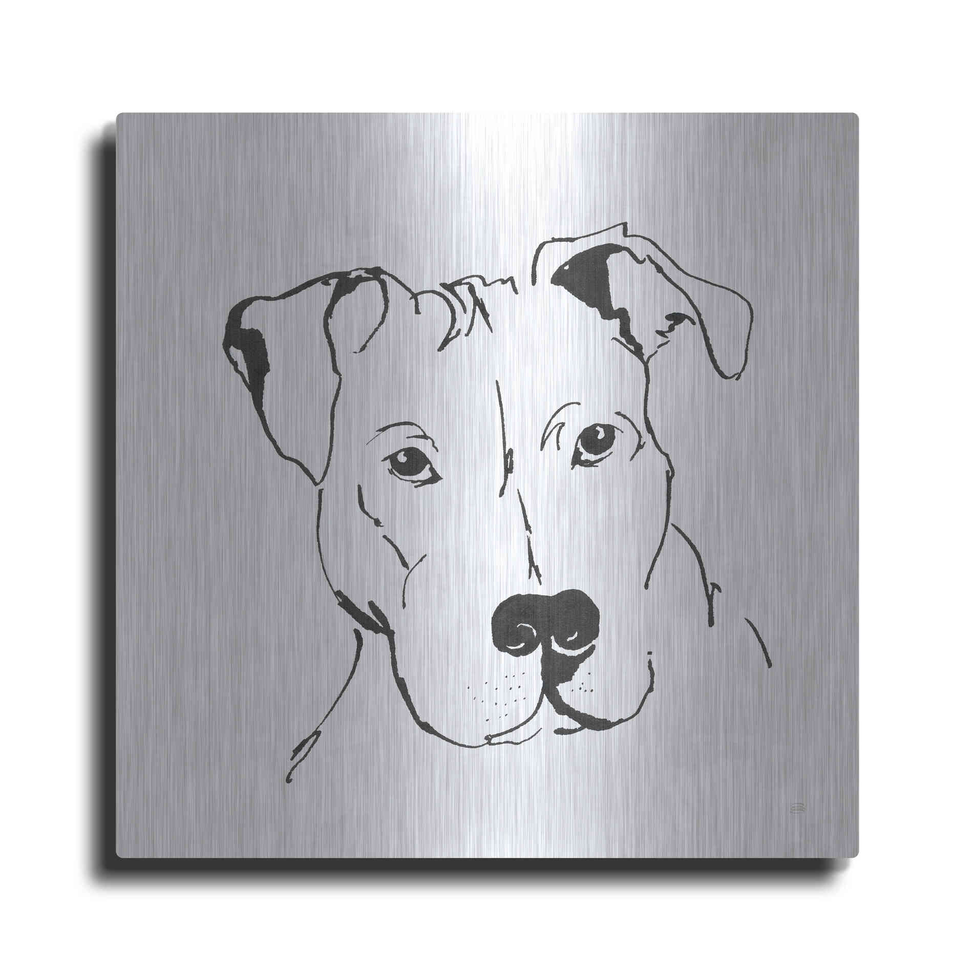 Luxe Metal Art 'Line Dog Pitbull II' by Chris Paschke, Metal Wall Art