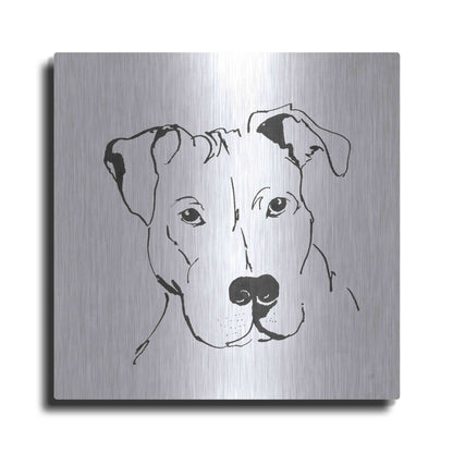 Luxe Metal Art 'Line Dog Pitbull II' by Chris Paschke, Metal Wall Art
