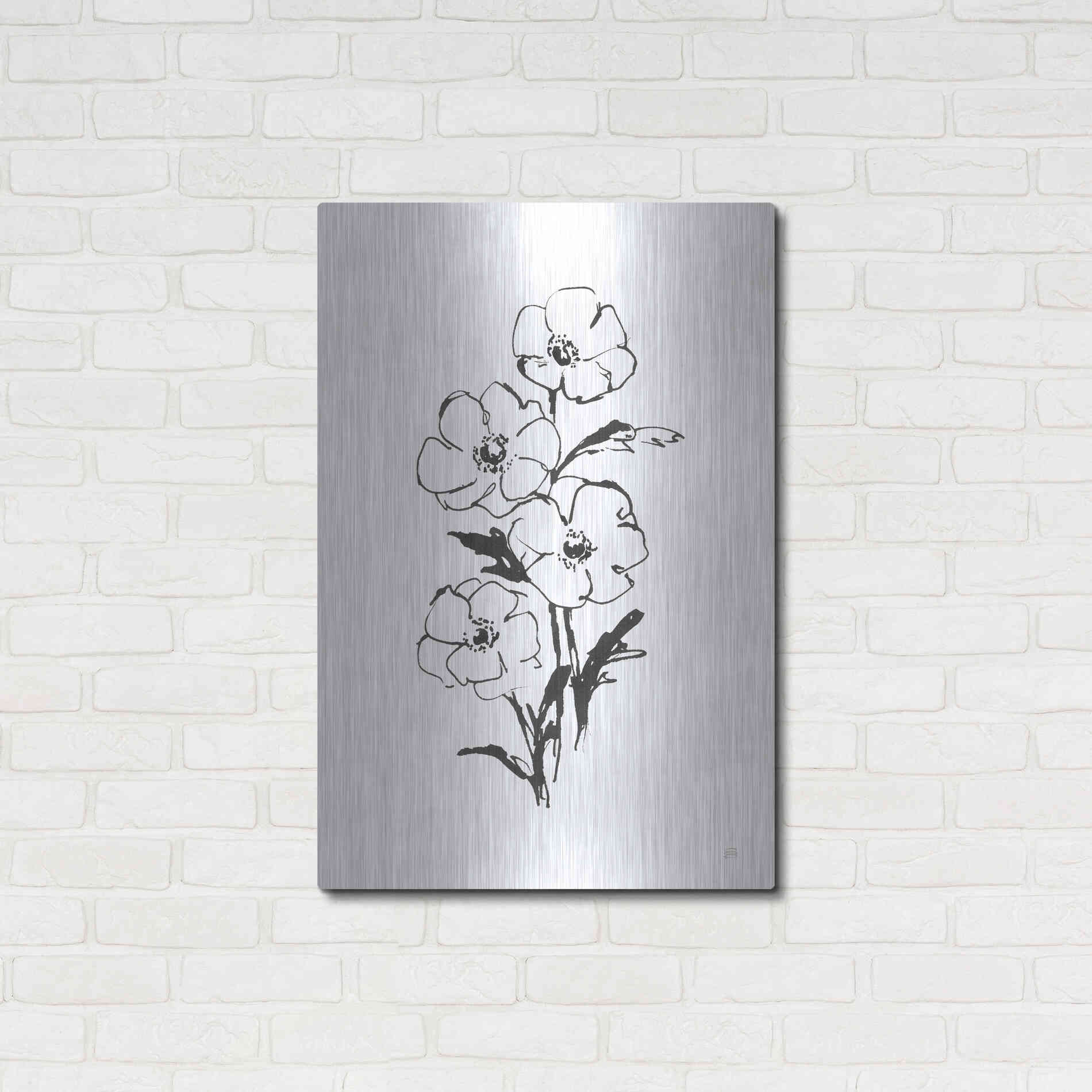 Luxe Metal Art 'Line Anemone I' by Chris Paschke, Metal Wall Art,24x36