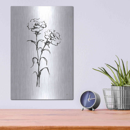Luxe Metal Art 'Line Carnation II' by Chris Paschke, Metal Wall Art,12x16