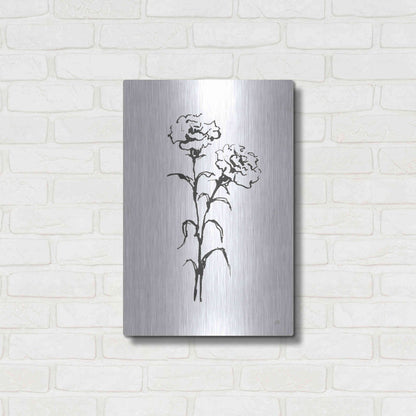 Luxe Metal Art 'Line Carnation II' by Chris Paschke, Metal Wall Art,16x24