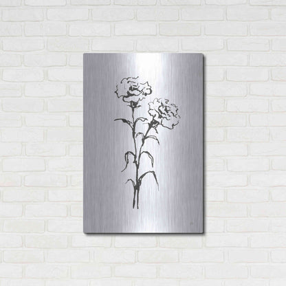 Luxe Metal Art 'Line Carnation II' by Chris Paschke, Metal Wall Art,24x36