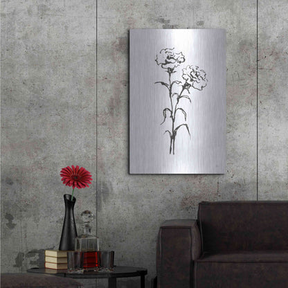 Luxe Metal Art 'Line Carnation II' by Chris Paschke, Metal Wall Art,24x36