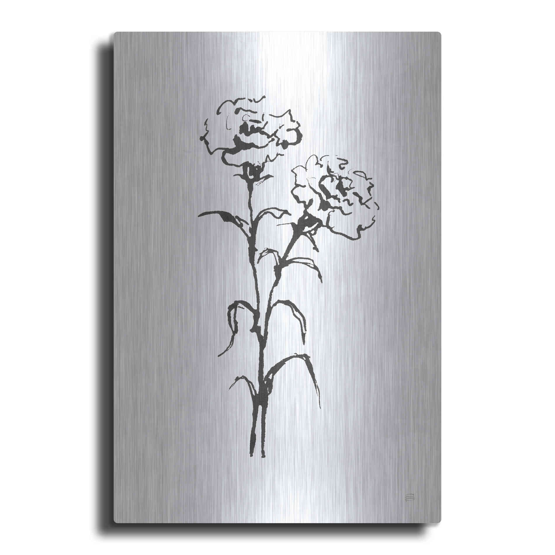 Luxe Metal Art 'Line Carnation II' by Chris Paschke, Metal Wall Art