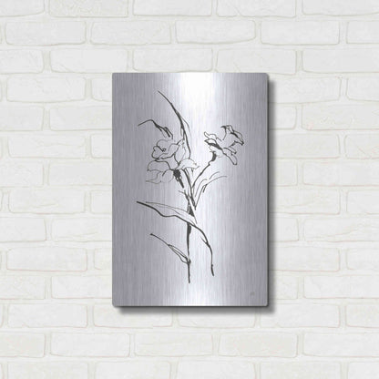 Luxe Metal Art 'Line Daffodil' by Chris Paschke, Metal Wall Art,16x24
