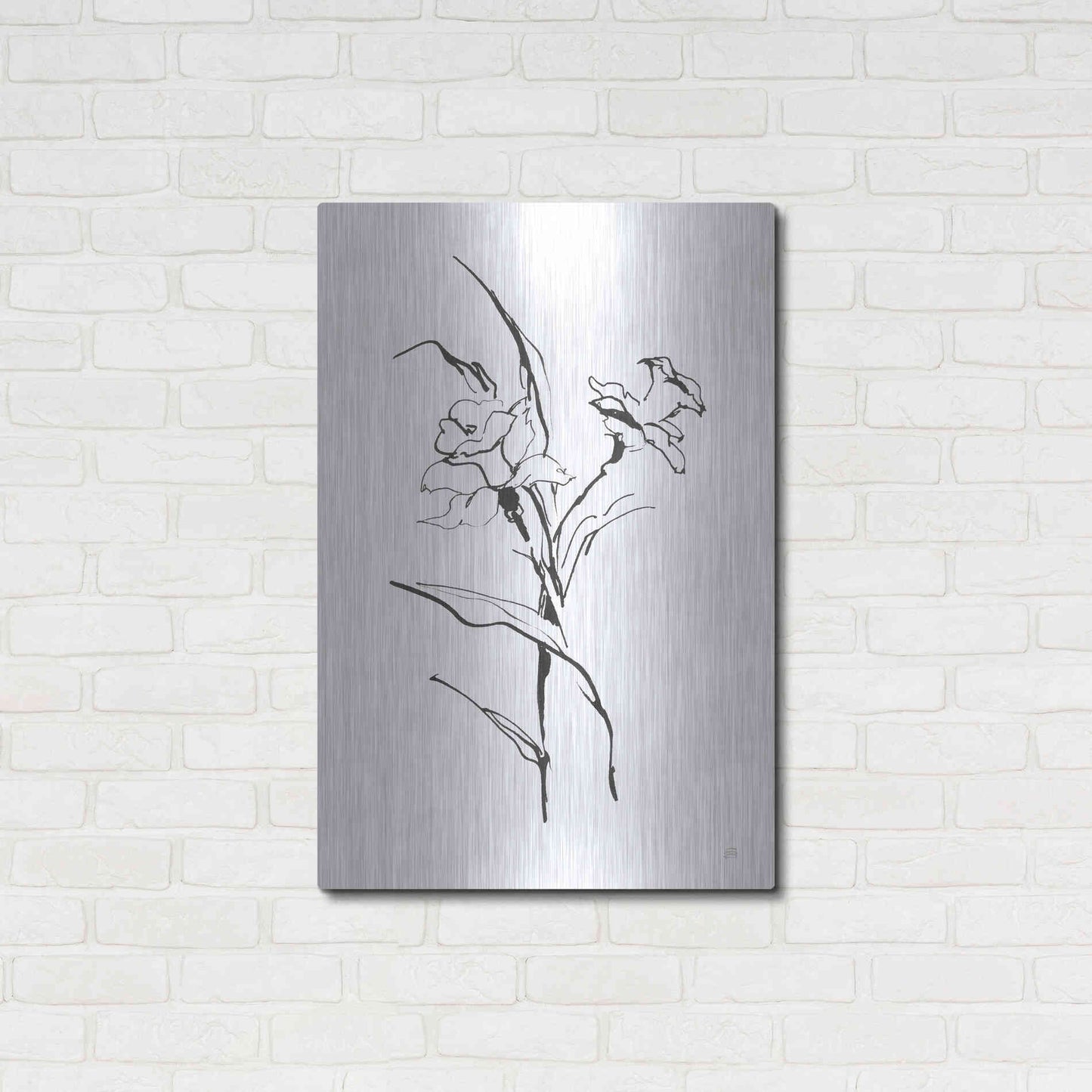 Luxe Metal Art 'Line Daffodil' by Chris Paschke, Metal Wall Art,24x36