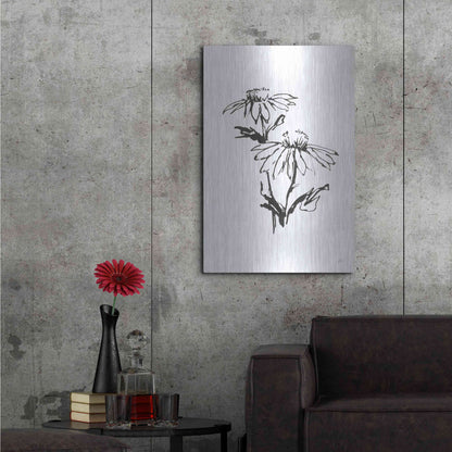 Luxe Metal Art 'Line Echinacea II' by Chris Paschke, Metal Wall Art,24x36