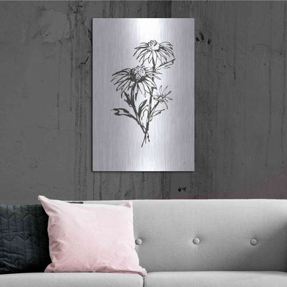 Luxe Metal Art 'Line Echinacea III' by Chris Paschke, Metal Wall Art,24x36