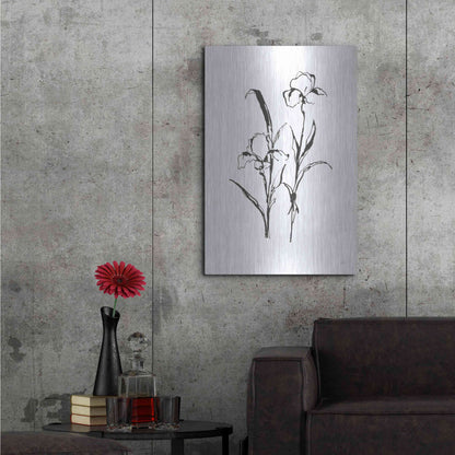Luxe Metal Art 'Line Iris I' by Chris Paschke, Metal Wall Art,24x36