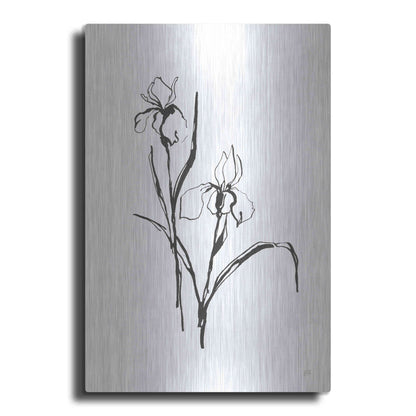 Luxe Metal Art 'Line Iris III' by Chris Paschke, Metal Wall Art