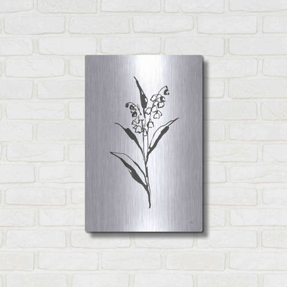 Luxe Metal Art 'Line Lily of the Valley II' by Chris Paschke, Metal Wall Art,16x24
