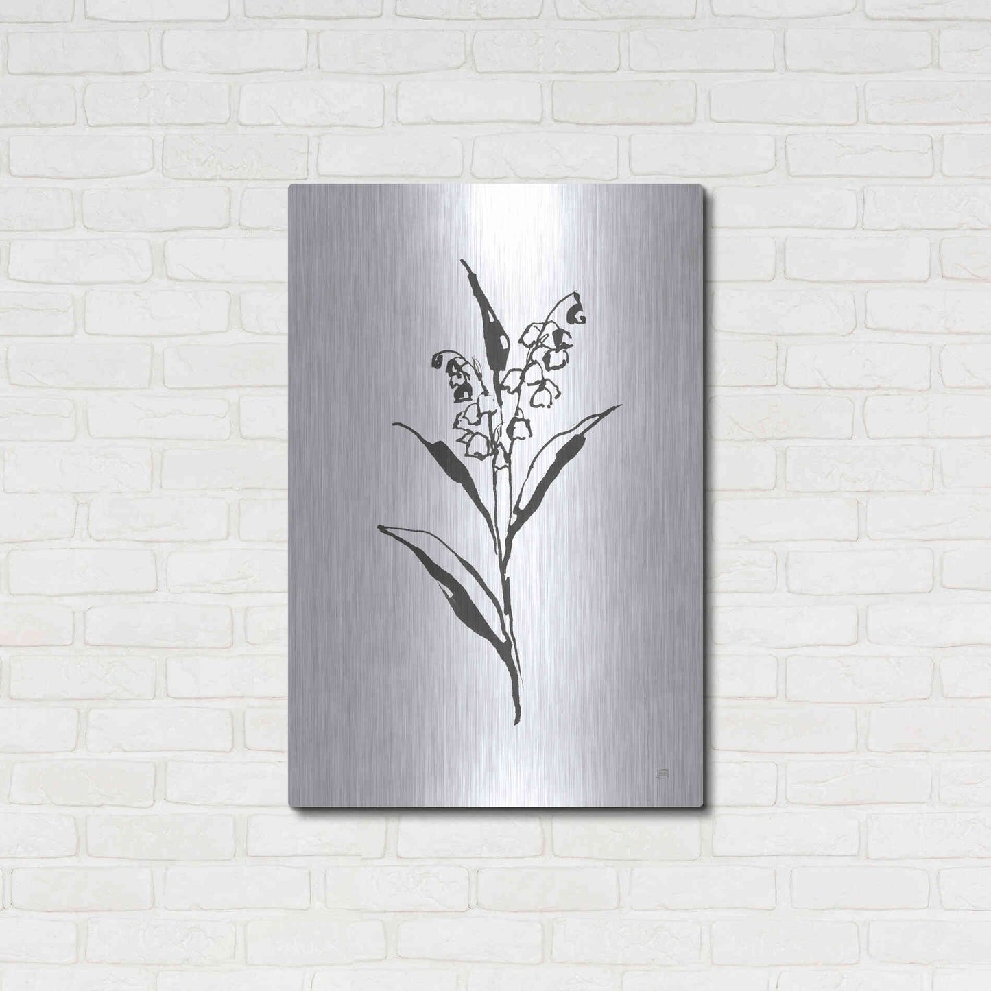 Luxe Metal Art 'Line Lily of the Valley II' by Chris Paschke, Metal Wall Art,24x36